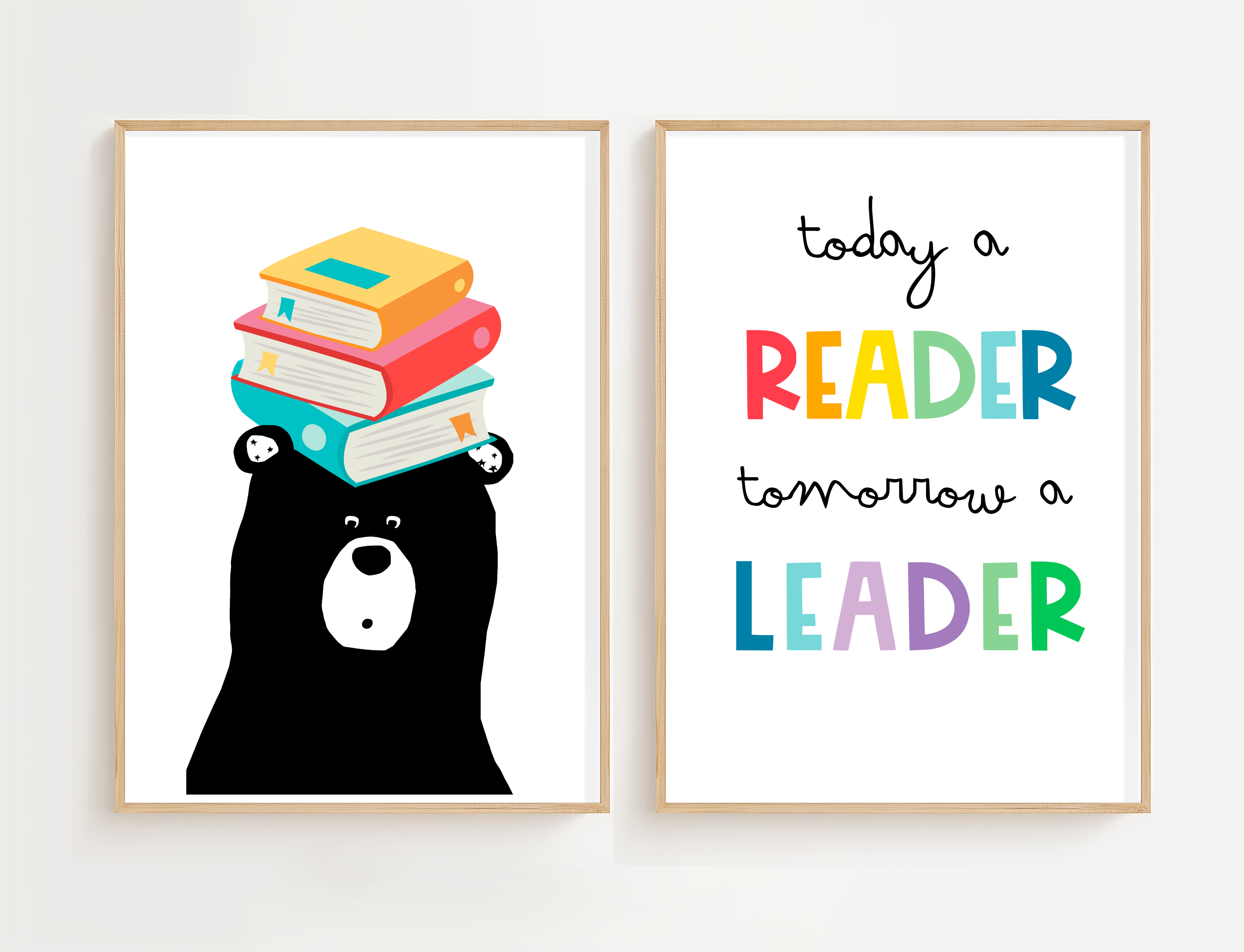 Today a Reader Tomorrow a Leader, Set Of 2 Prints