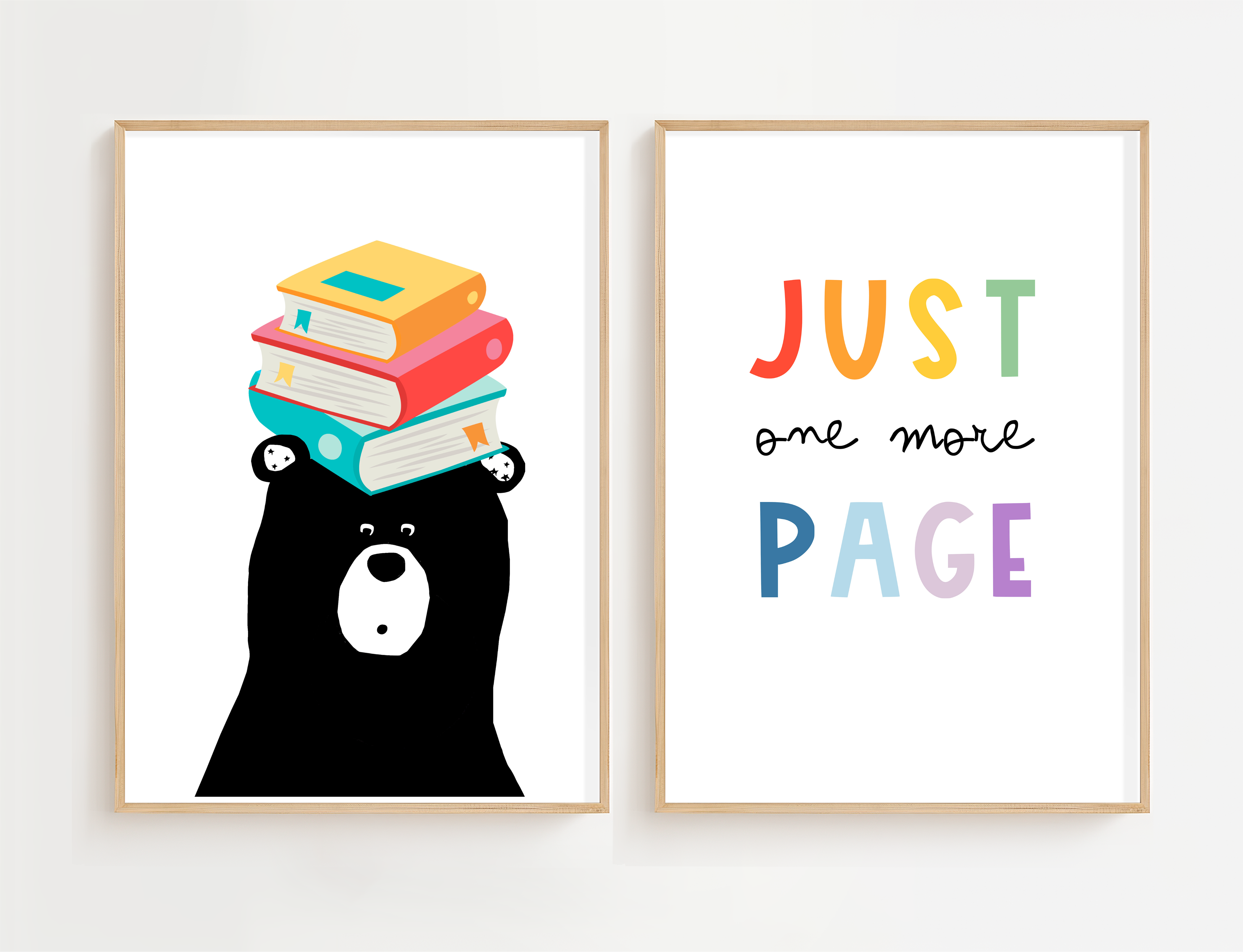 Just one more page! Prints for Little Book worms -Set of 2